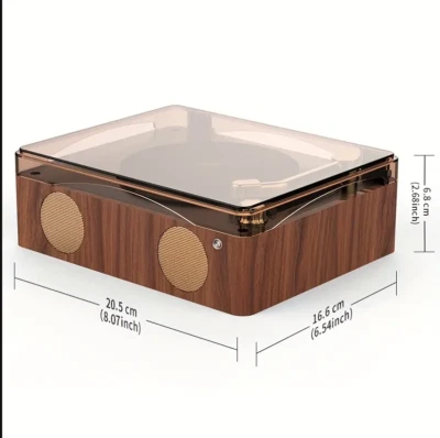 Retro CD Player Bluetooth USB Holzdesign Musiksystem mit Akku Fernbedienung - Bild 1 von 2