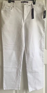 NUEVO CON ETIQUETAS ~ Jeans blancos elásticos cónicos Gloria Vanderbilt Amanda calce clásico ~ 16 cortos - Imagen 1 de 6