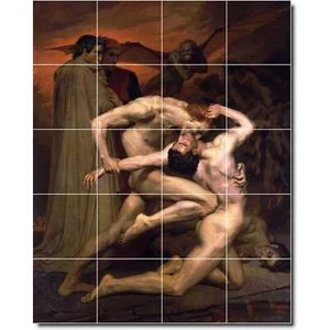 William Bouguereau Mythology Tile Mural PT00763. 32 x 40 (20) 8x8 tiles - Picture 1 of 1