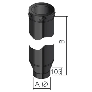 Schiedel 125346 125mm Stove Pipe Starter Section, 473mm long, Eco ICID, BLACK - Picture 1 of 1