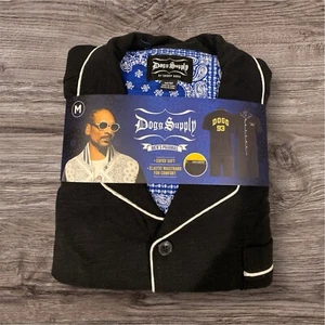Dogg Supply by Snoop Dogg Men's Notch Collar Shirt and Shorts M Pajama 2-Piece - Picture 1 of 5