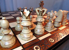 Schach Edles Schachspiel aus Holz Schachbrett 52 x 52 cm Handarbeit