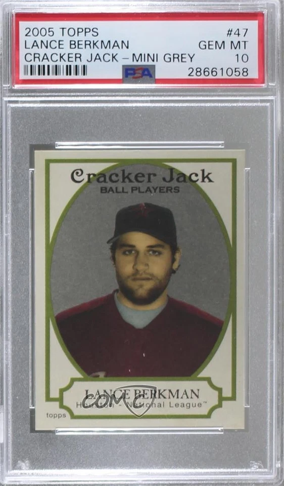 2005 Topps Cracker Jack Mini Grey /25 Lance Berkman #47 PSA 10 GEM MT - Image 1 of 2
