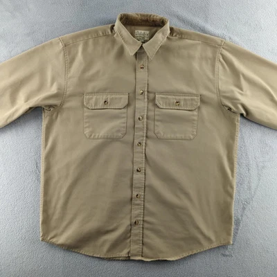 Cabela's Shirt Mens XL Tall Khaki Twill Two Pocket Long Sleeve Button Front - Image 1 of 4