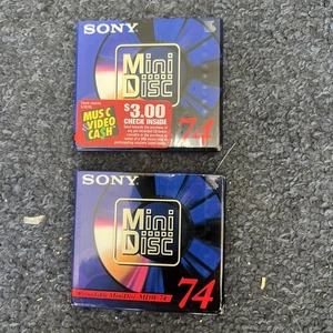 Sony MDW-74 Recordable MiniDisc 2er Pack 74 Minuten Neu & Versiegelt - Bild 1 von 2