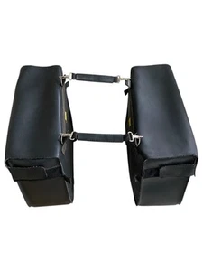 Willie & Max Saddlebags Saddle Bags Throw over Black Leather 15.5x11x6.5” - Picture 1 of 7