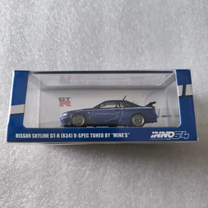 Inno64 Nissan Skyline GTR R34 V-Spec Tuned by Mine's - blau 1/64 - Bild 1 von 3