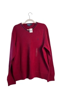 Polo Ralph Lauren Herren Pullover Rot Large 100% Baumwolle Strickpullover Langarm - Bild 1 von 4