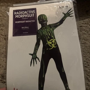 NWT Radioactive Morphsuit Child Costume Halloween Green Black Size Small 4-6 - Picture 1 of 2