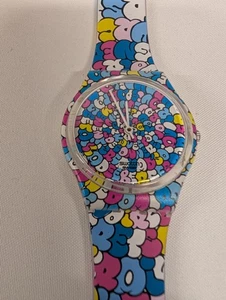 Swatch Love Song KidRobot Uhr GE232 Pink Blau Puffy Letters 2010 - Bild 1 von 7