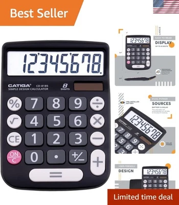 Versatile Solar Powered Desktop Calculator for School, Office, and Business Use - Image 1 of 4