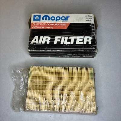 Filtro de aire vintage Mopar 4342801 Chrysler Dodge Plymouth estampado 4 12 90 sin abrir Foto 1 de 4