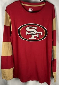 San Francisco 49ers Starter Sz M Field Jersey Long Sleeve T-Shirt - Scarlet/Gold - Picture 1 of 11