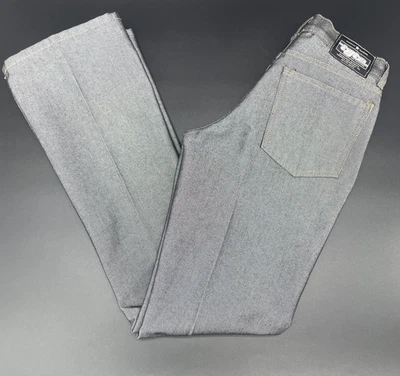 Pantalones Vintage American Standard Tyte Para Mujer 3 Acampanados Gris Plateado Brillante Y2K Cyber Foto 1 de 4