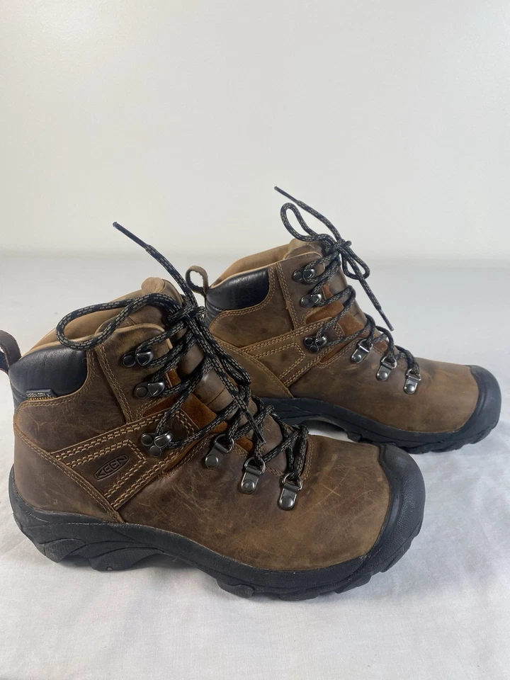 Mens KEEN Leather Boots Size 9 M Pyrenees Waterproof Hiking Hunting Brown EUC - Image 1 of 4