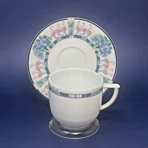 Bernardaud Limoges Flamants Roses Cup and Saucer Flamingo Richard Simmons - Picture 1 of 15