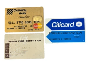 Vintage Lot of 3 Department Store Credit Charge Cards Citicard Chemical Bank - Picture 1 of 3