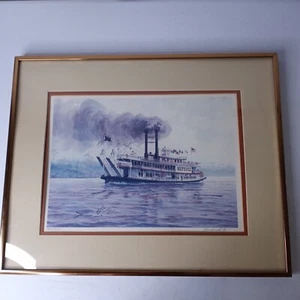 James L. Kendrick lll Natchez Steamboat Edición Limitada Numerada Impresión Firmada - Imagen 1 de 9