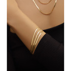 14Kt Yellow Gold Multi Strand Herringbone Bracelet, Women Gold Bracelet #B550