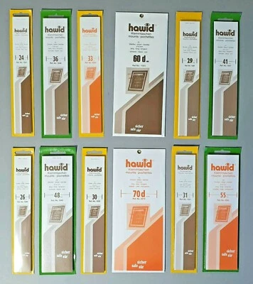 Tiras de montaje de sellos Hawid - Todas x 210 mm de ancho - Negras o transparentes - POST GRATIS - AHORRA Foto 1 de 4