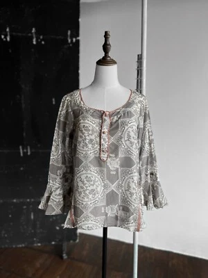 Odd Molly Womens Gray White Blouse Top Shirt Long Sleeve Streetwear Size - 2, M - Image 1 of 4