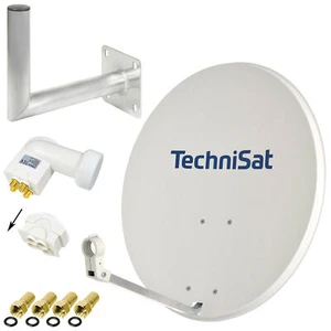 SAT Anlage TechniSat 80cm Schüssel + LogiSat Quad LNB Wandhalter 35cm HDTV HD h - Bild 1 von 7