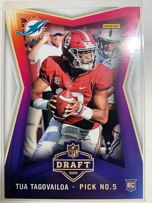TUA TAGOVAILOA 2020 Panini NFL Instant Draft Night Football Card # 2 DOLPHINS !! - Image 1 of 2