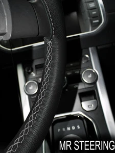 FOR TOYOTA HIACE H100 1989+ REAL LEATHER STEERING WHEEL COVER GREY DOUBLE STITCH - Picture 1 of 2