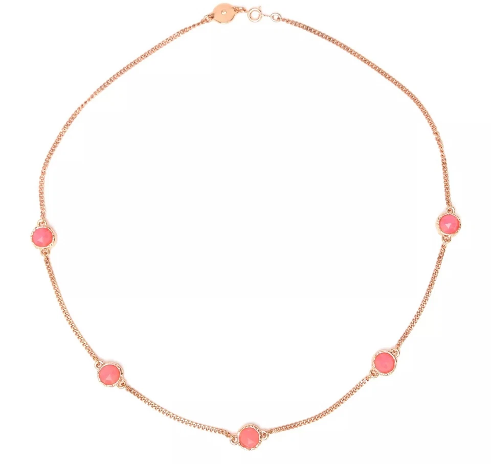 Marc By Marc Jacobs Rose Gold Pink Stone Necklace W1031 - Image 1 of 4