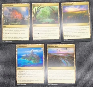 Set 5 Jumpstart Thriving Dual Lands *NM* Magic MTG Grove Moor Heath Isle Bluff - Picture 1 of 6