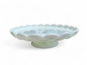 Vintage ANCHOR HOCKING milk glass Colonial Diamond cake stand 1960's AMERICA - Picture 1 of 7