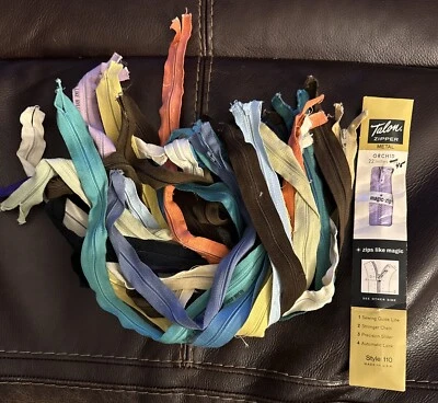 Lote de 20 cremalleras vintage todas las garras años 70 diferentes tamaños y colores 16”-24” nuevas en paquete cremallera metálica Foto 1 de 4