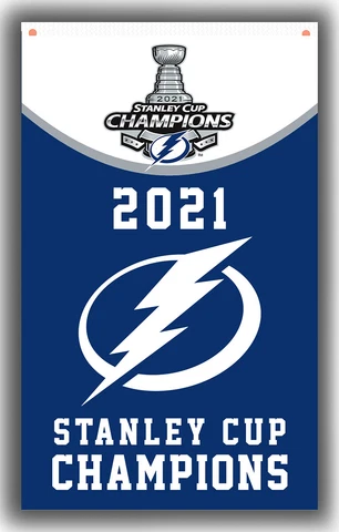 Tampa Bay Lightning Champions 2021 Hockey Flag 90x150cm 3x5ft Fan Super banner Cover