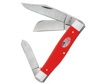 Case XX Lg Stockman Pocket Knife Carbon Steel Blades Red Smooth Synthetic Handle - Picture 1 of 4