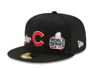Sombrero Ajustado Chicago Cubs New Era Lana Serie Mundial 2016 59FIFTY - Negro - Imagen 1 de 5