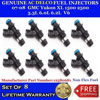 Inyectores de combustible ACDelco OEM NO FLEXIBLES 07-08 GMC Yukon XL 1500 2500 5,3 6,0 6,2 L Foto 1 de 2