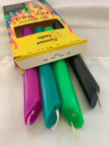 4 vintage DRIP STICK fluorescent candles #508 black light reactive wine bottle - Picture 1 of 4