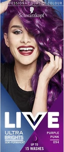 Schwarzkopf LIVE Ultra Brights Purple Punk Semi-Permanent Hair Dye 094, Purple H - Picture 1 of 7