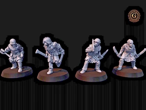 Dual-Wield Orcs  X4 ideal for LOTR MESBG etc  28mm ideal LoTR MESBG Wargames - Picture 1 of 2