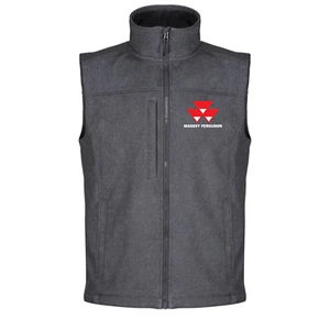 MASSEY FERGUSON Mens Softshell Lightweight Bodywarmer Gilet Vest Jacket Grey - Picture 1 of 2