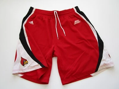 Mens XXL Louisville Cardinals Adidas Basketball shorts team lined red Big East - Image 1 of 4