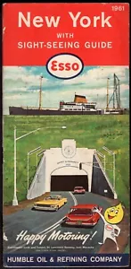 ESSO OLIO ROAD MAP VINTAGE US 1961 NEW YORK - Foto 1 di 2