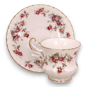Royal Crest R2C5 Pink Roses Floral Footed Tea Cup Saucer Set England Vintage - Picture 1 of 4
