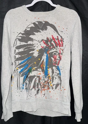 Moletom feminino Denim & Supply Ralph Lauren NATIVE AMERICAN TAMANHO PEQUENO PRÉ LUV - Imagem 1 de 2