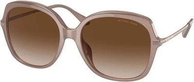 Michael Kors 56 mm MK2149U 390013 Geneva Blush Camel Pearlized/Smoke Sunglasses - Image 1 of 2