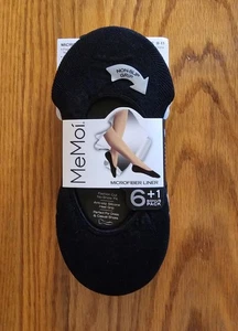 MeMoi Microfiber Liner Womens 9-11 Socks NO SHOW ANTI SLIP 7 Pair NEW 3 Colors - Picture 1 of 4