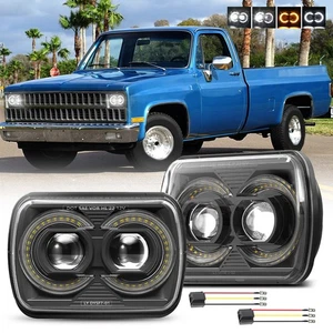 2PCS 5x7 7X6'' LED Headlights DRL Turns Beam For Chevrolet C10 C20 C30 1981-1986 - Bild 1 von 18