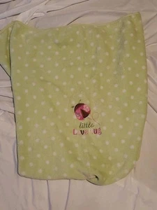 Circo Little Love Bug Ladybug Green Polka Dot Baby Blanket Soft Plush Fleece Euc - Picture 1 of 3