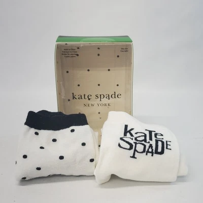 Set Of 2 Kate Spade Shortie Crew Socks Logo Polka Dot Gift Box One Size Adult - Image 1 of 4