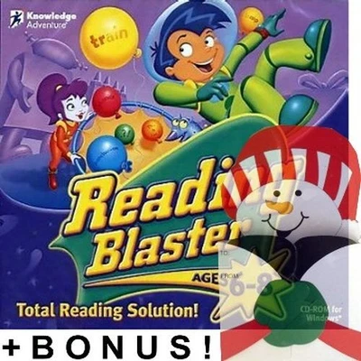 Reading Blaster Age 6-8 Edutainment PC Software + Snowman Gift Box Bundle New - Image 1 of 4